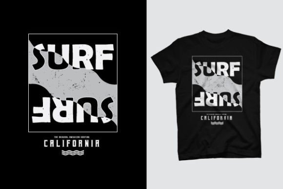 California Surfing Graphics for T-Shirt Designs