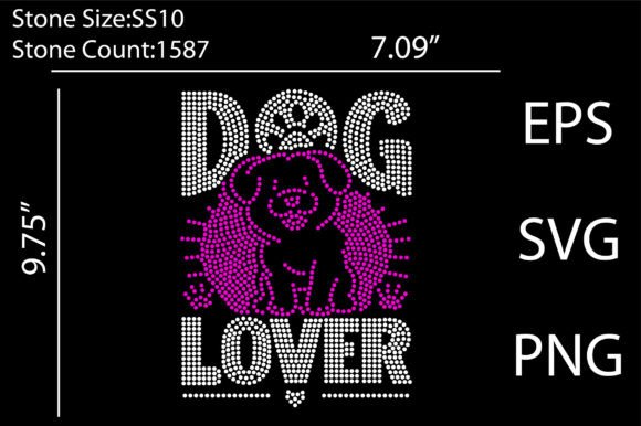 Dog Lover Rhinestone Graphics for T-Shirt Designs