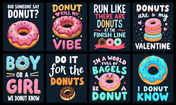 Donut T-Shirt Design Bundle: Graphics for Branding