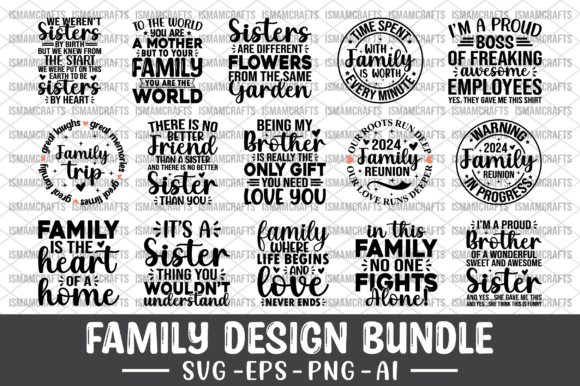 Family Design Bundle SVG: Graphics for T-Shirt Designs