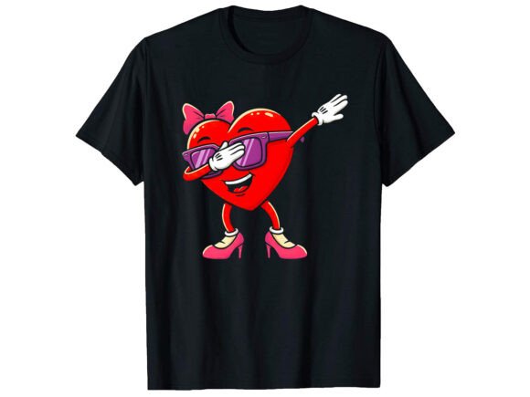 Heart Girl Dabbing T-Shirt Design Graphics