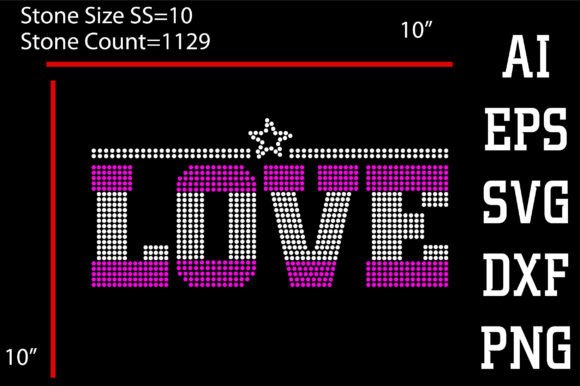 Love, Rhinestone Design: Graphics for T-Shirt Designs