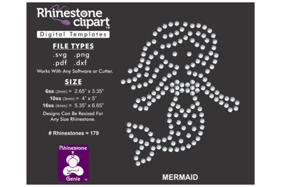 Rhinestone Template MERMAID Graphics & T-Shirt Designs